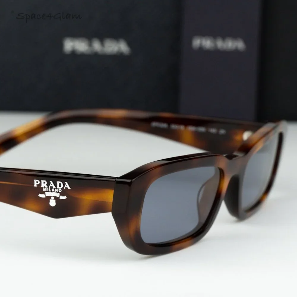 Prada Men Sunglasses Havana Grey Rectangle PRB06S 15W03N NEW AUTHENTIC